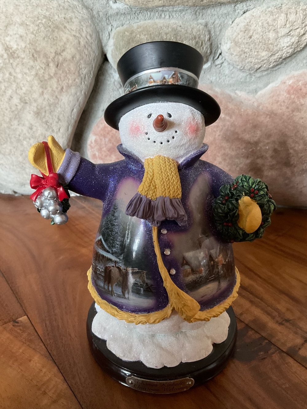Thomas Kinkade Christmas Welcome Snowman Bradford Exchange